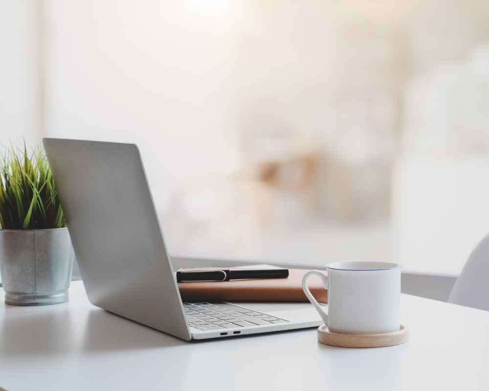 Laptop in a home office